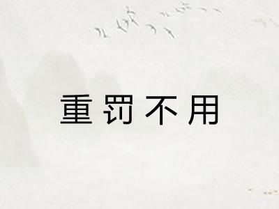 重罚不用 重罚不用