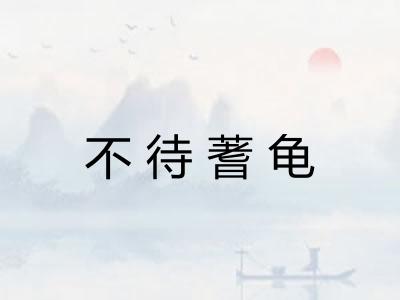不待蓍龟