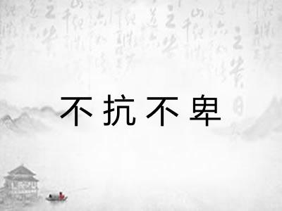 不抗不卑