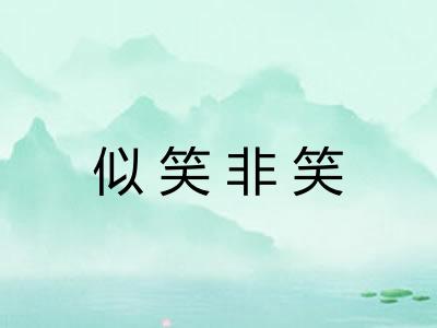 似笑非笑