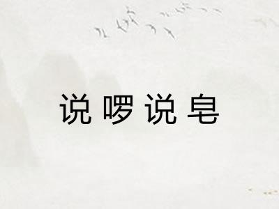 说啰说皂