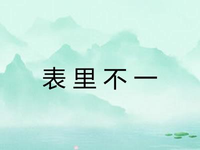 表里不一 表里不一