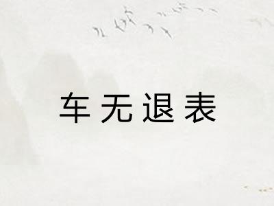 车无退表