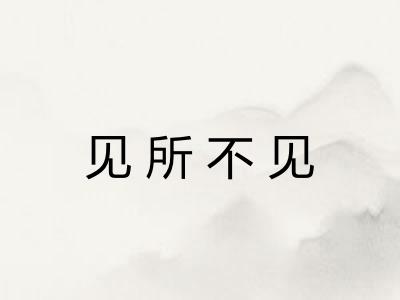 见所不见