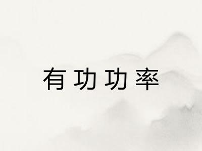有功功率