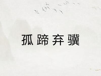 孤蹄弃骥