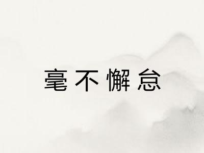 毫不懈怠