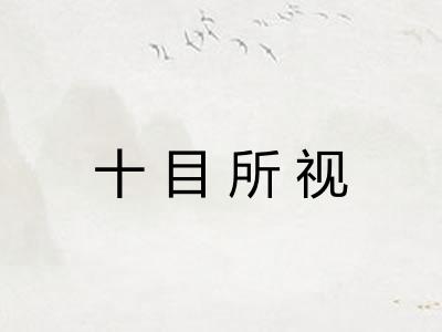 十目所视