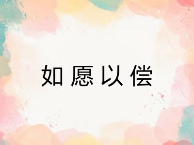 如愿以偿
