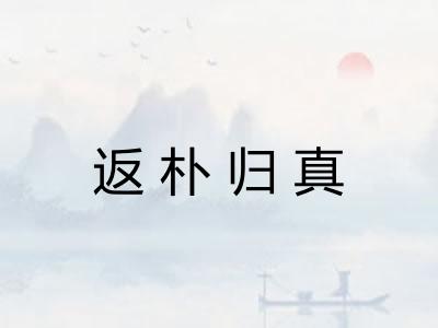 返朴归真