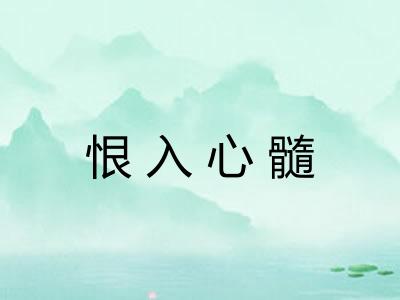 恨入心髓