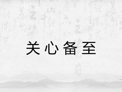 关心备至