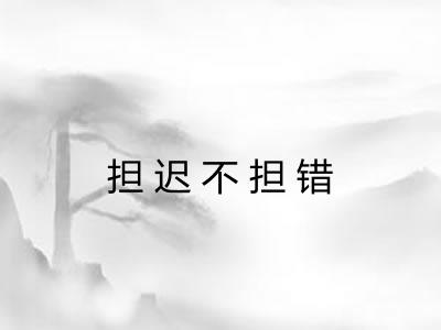 担迟不担错