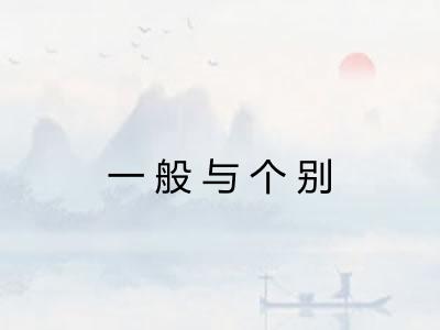 一般与个别