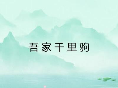 吾家千里驹