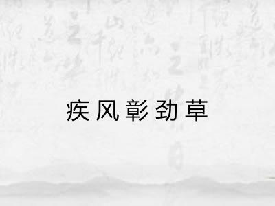 疾风彰劲草