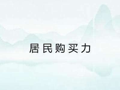 居民购买力