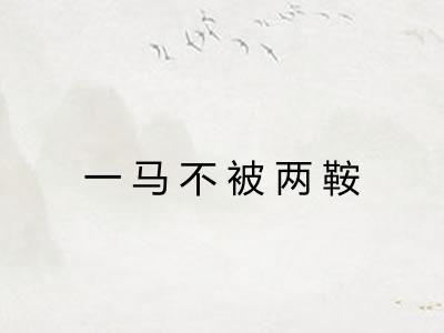 一马不被两鞍