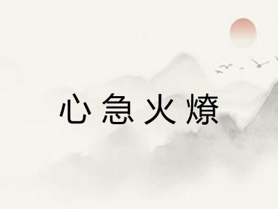 心急火燎 心急火燎